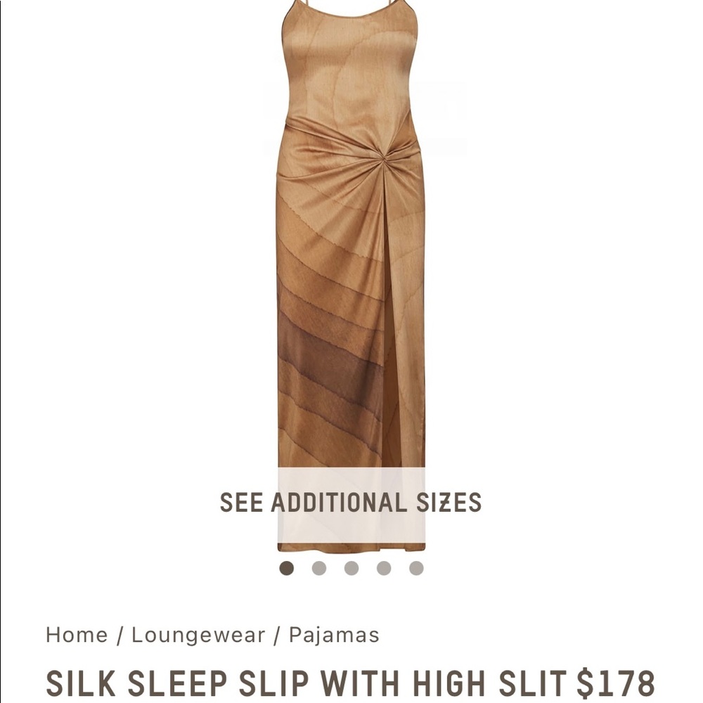 Skims silk pajamas, high thigh slit, adjustable straps